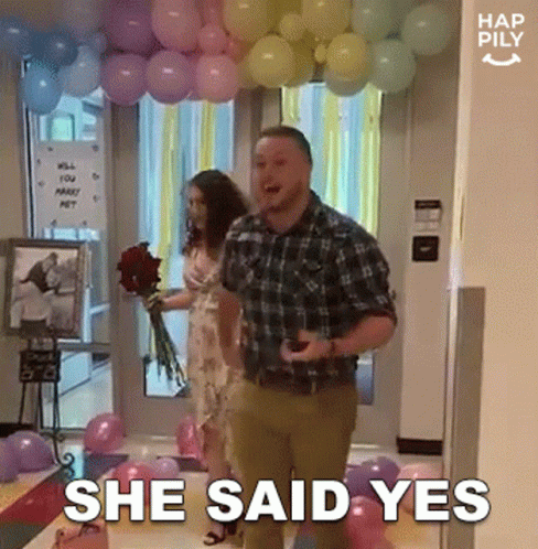 she said yes happily